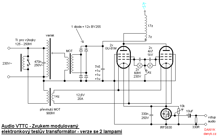 Schéma Audio VTTC se dvěma GU-81M
