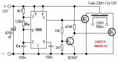 12V / 230V 50Hz square wave inverter with 555 | Uydudoktoru