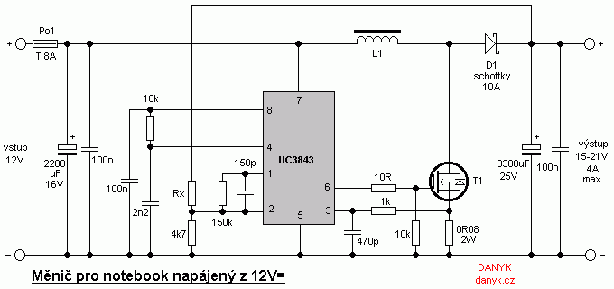 12V / 15-21V car inverter for notebook