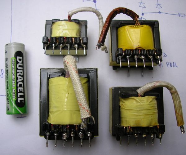 Different ferrite core transformers from ATX PC supplies 