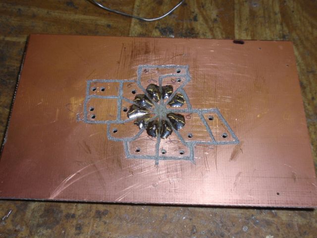 PCB from downside with the socket soldered 