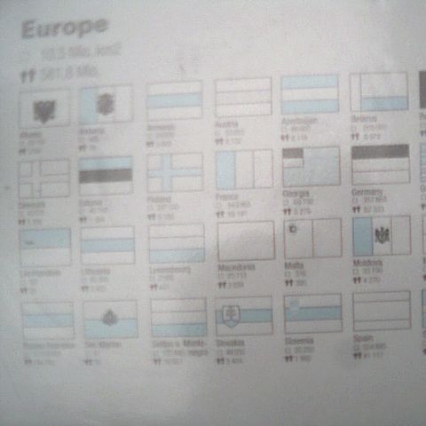 Vlajky států Evropy - viditelné a infračervené spektrum