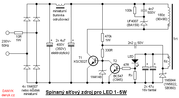 current power supply for 1W - 5W LED