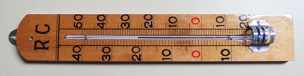 Fahrenheit Celsius OVP großes 1950er Thermometer Antik H 25 cm Reaumur