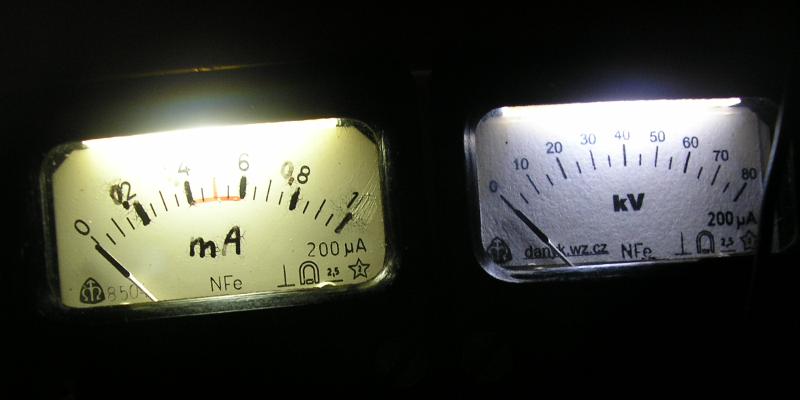 mA meter and kV meter with backlight 
