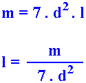 vzorec - Vztah mezi hmotností drátu, průměrem drátu a délkou 
